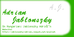 adrian jablonszky business card